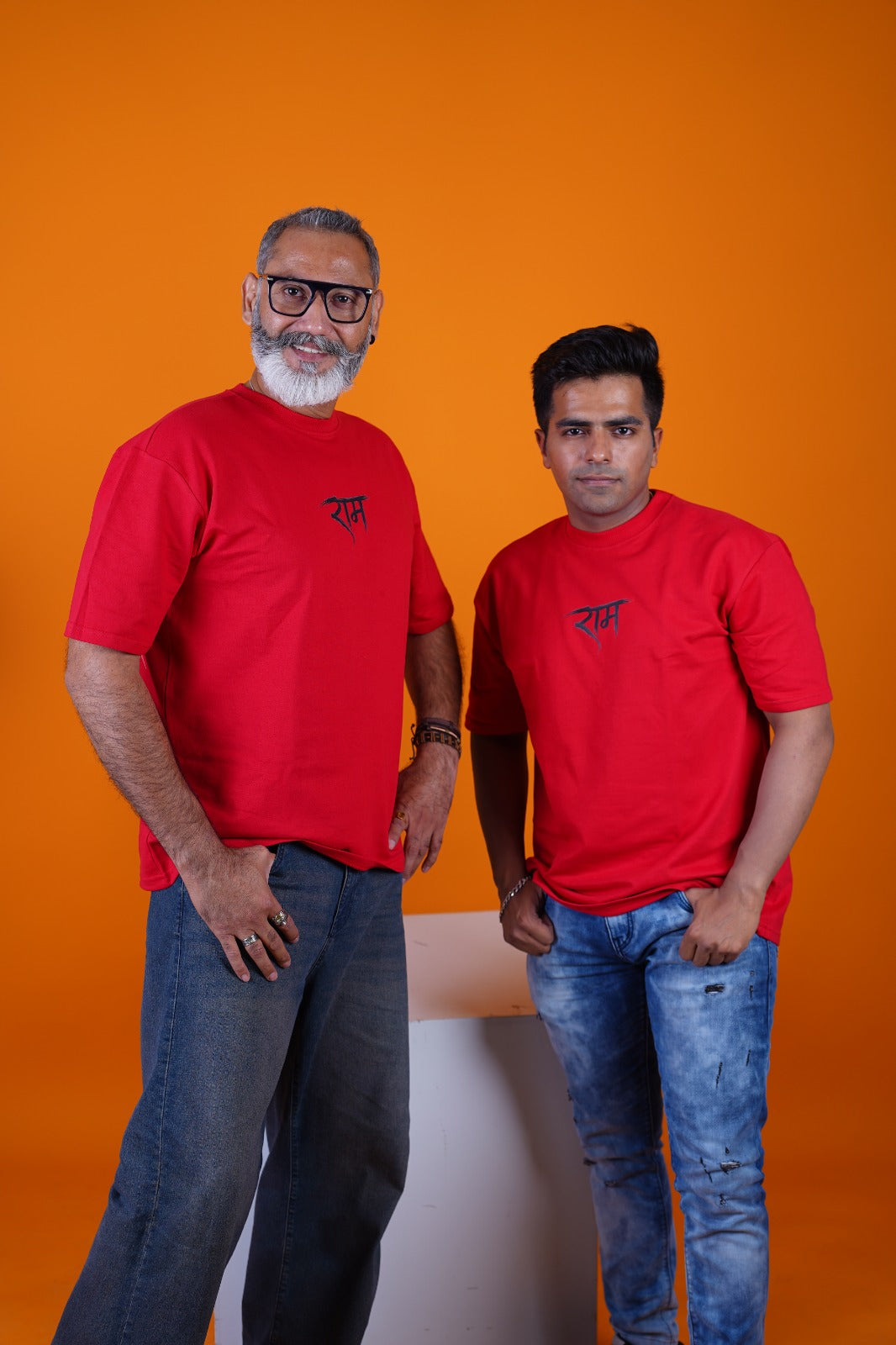 Men’s Oversized "Rudra Hanuman" Graphic T-Shirt – Red Devotional Streetwear